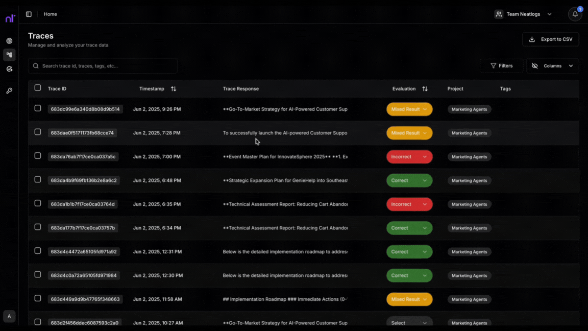 Evaluation Screenshot